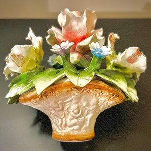 Pending PMNT-Antique Estate Find Capodimonte Floral Centerpiece